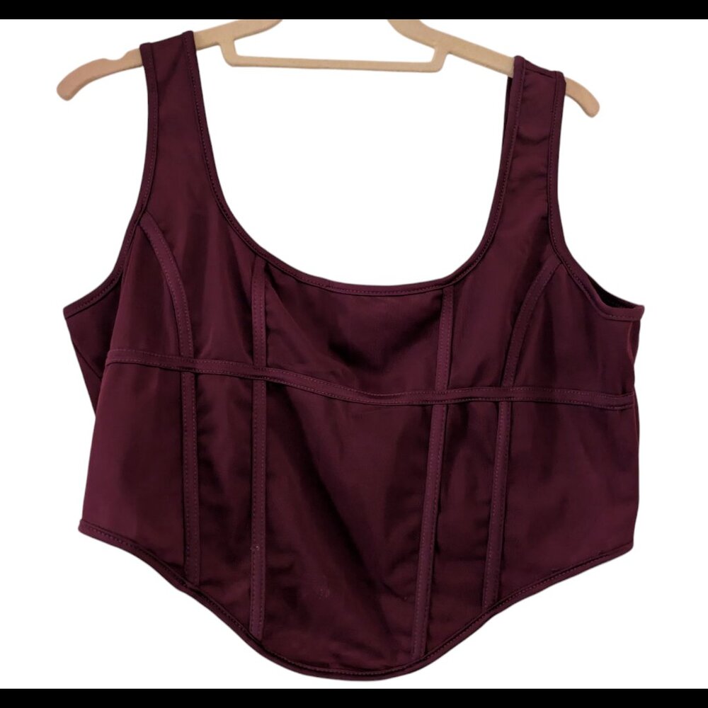 Marthea Cropped Boned Corset Bustier Top XXL NWT